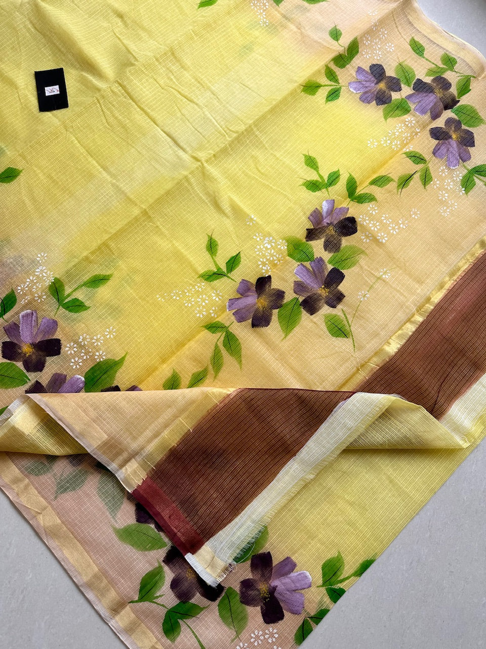 Handpainted Kota Cotton Doria Saree