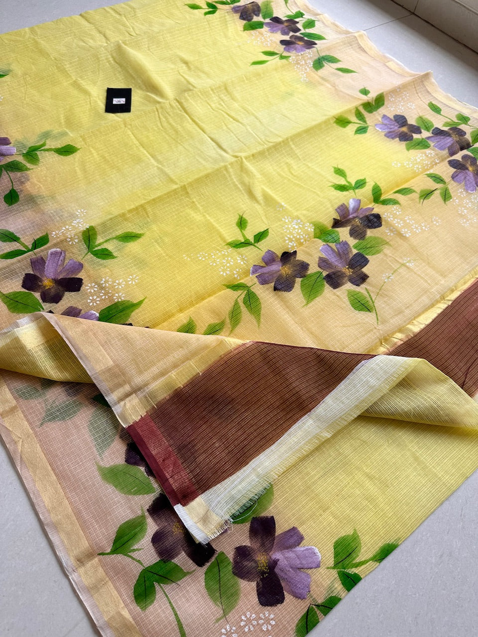 Handpainted Kota Cotton Doria Saree