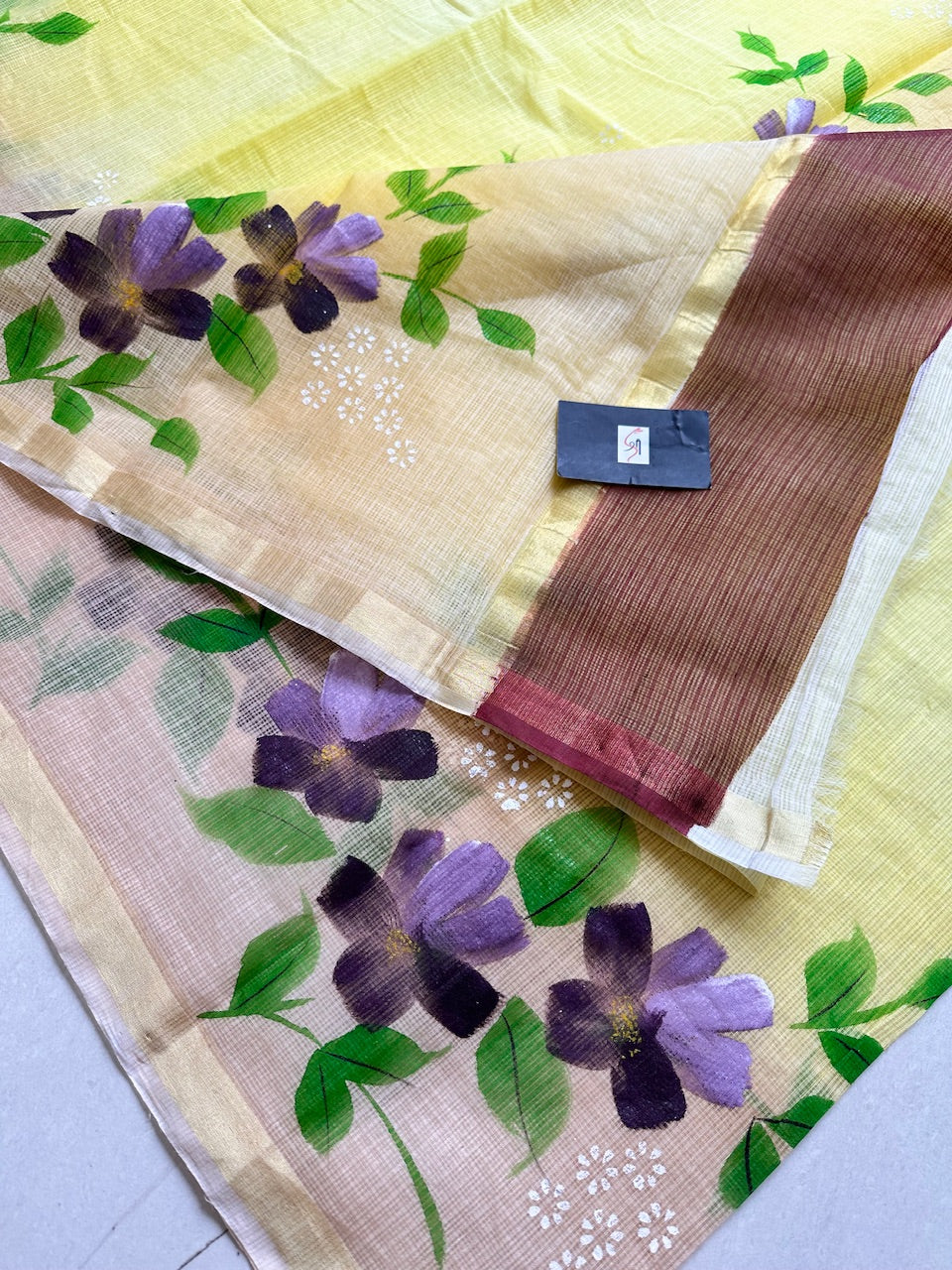 Handpainted Kota Cotton Doria Saree