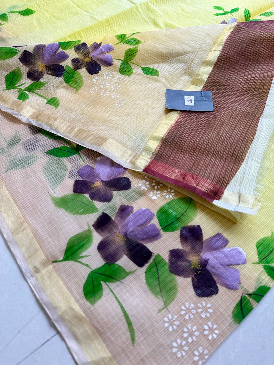 Handpainted Kota Cotton Doria Saree