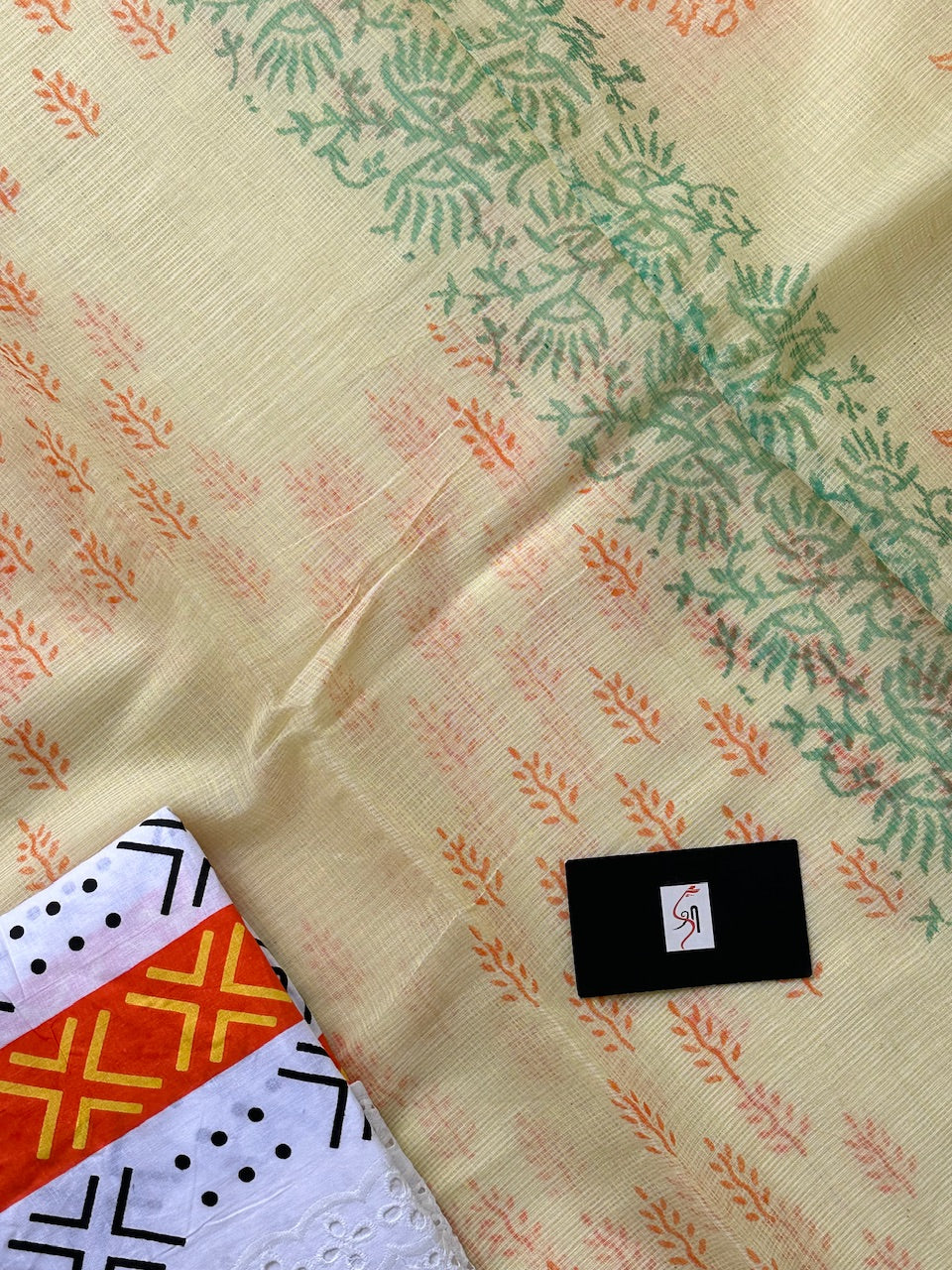 HandBlock Printed Kota Cotton Doria Saree