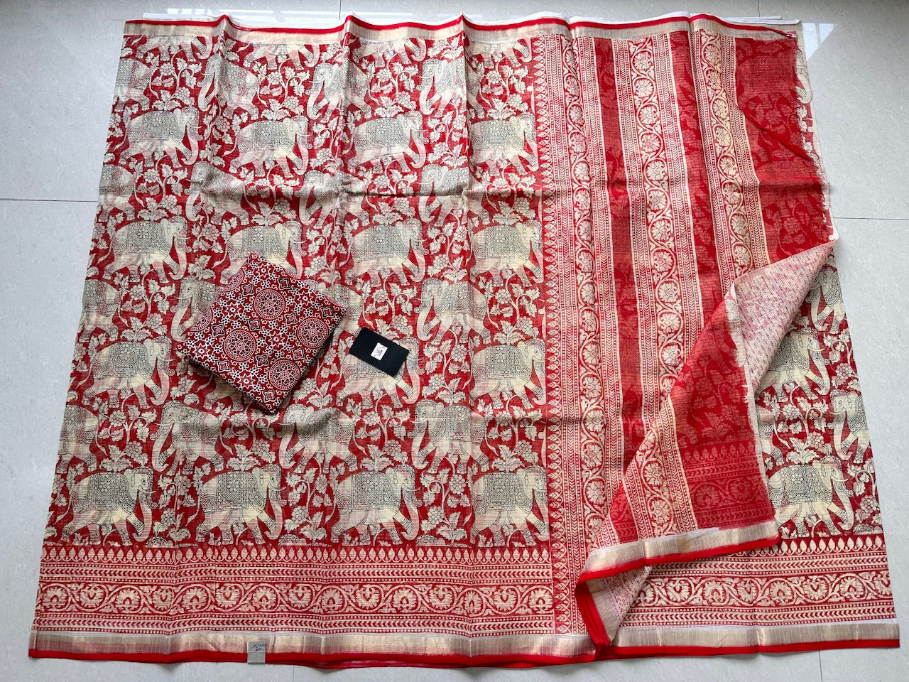 Digital Printed Kota Cotton Doria Saree