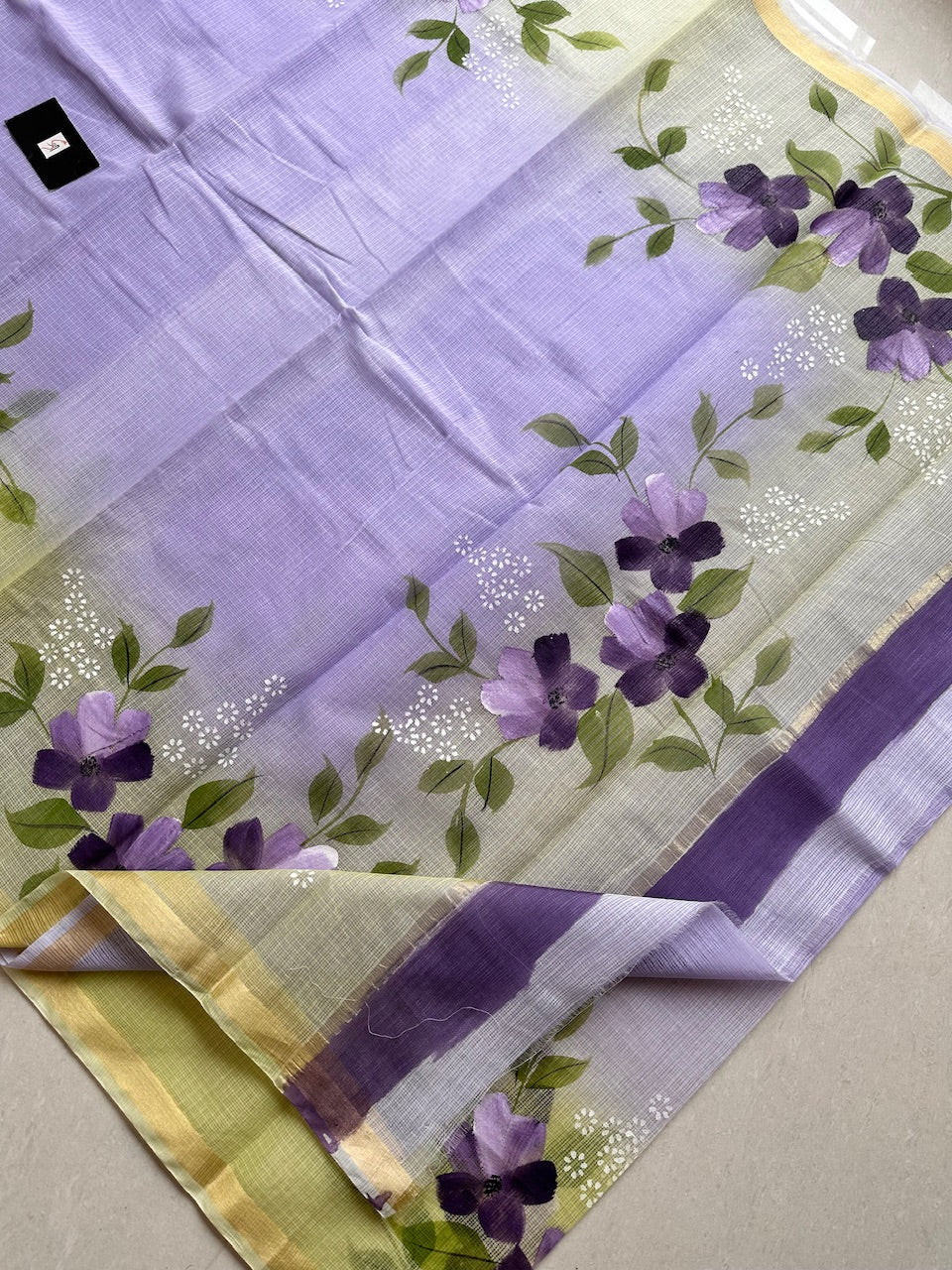 Handpainted Kota Cotton Doria Saree