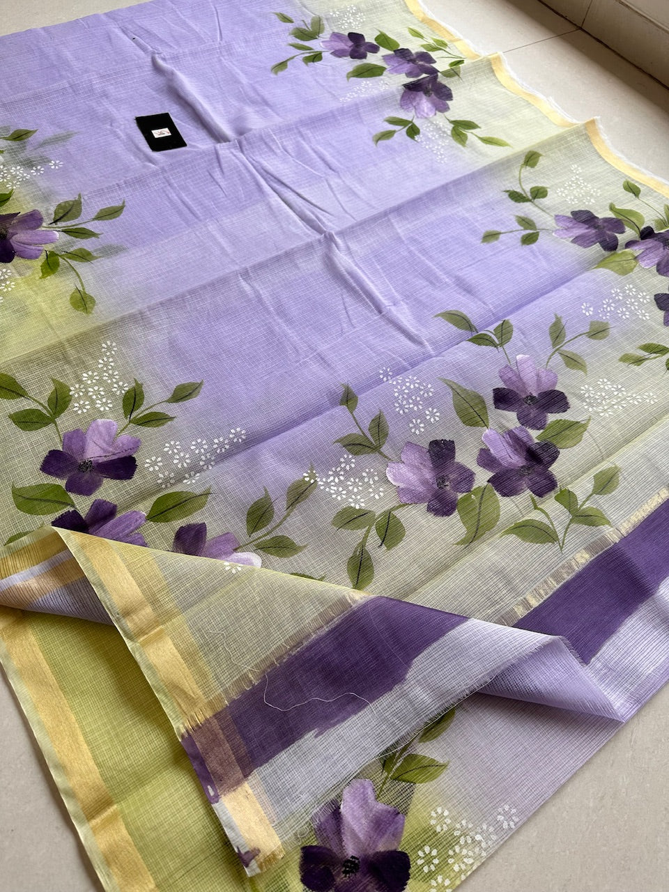 Handpainted Kota Cotton Doria Saree