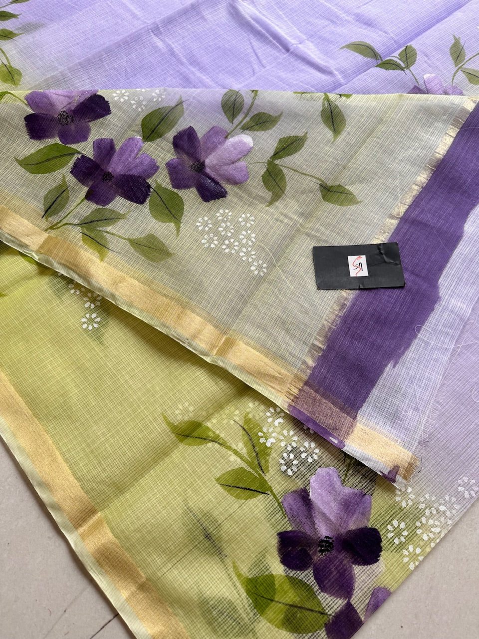 Handpainted Kota Cotton Doria Saree