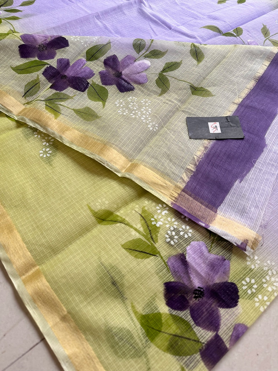 Handpainted Kota Cotton Doria Saree