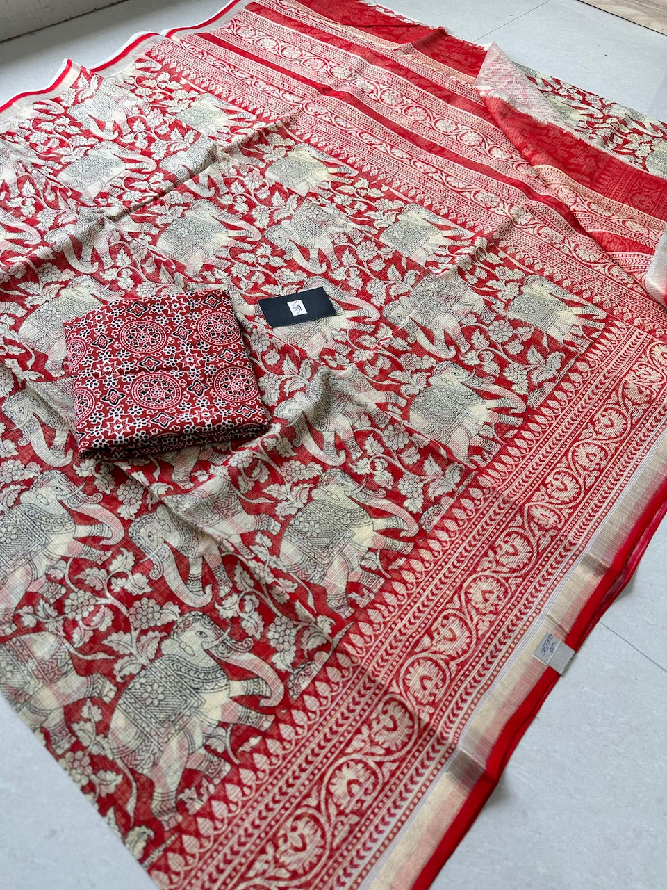 Digital Printed Kota Cotton Doria Saree