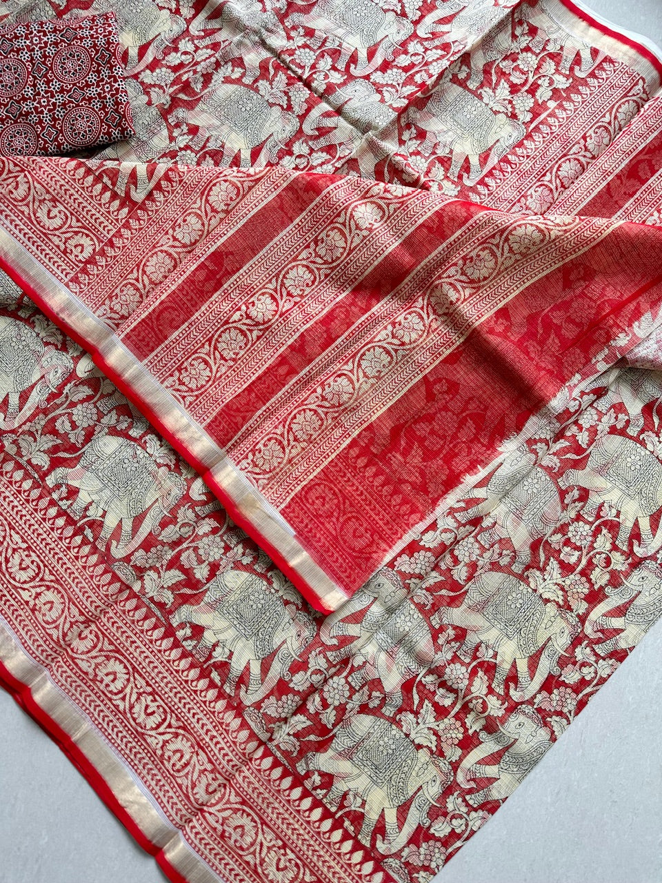 Digital Printed Kota Cotton Doria Saree