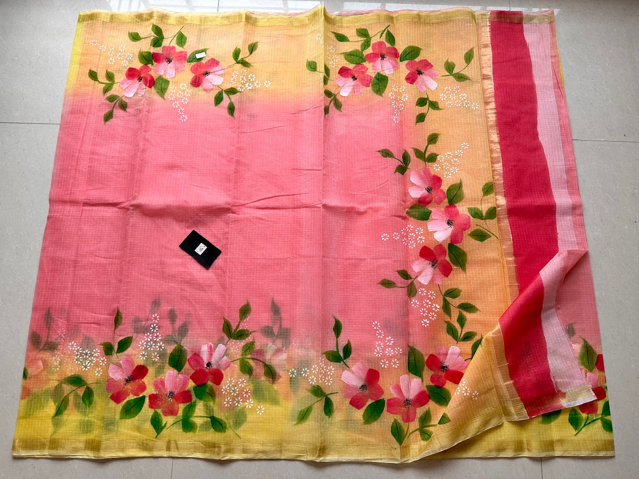 Handpainted Kota Cotton Doria Saree