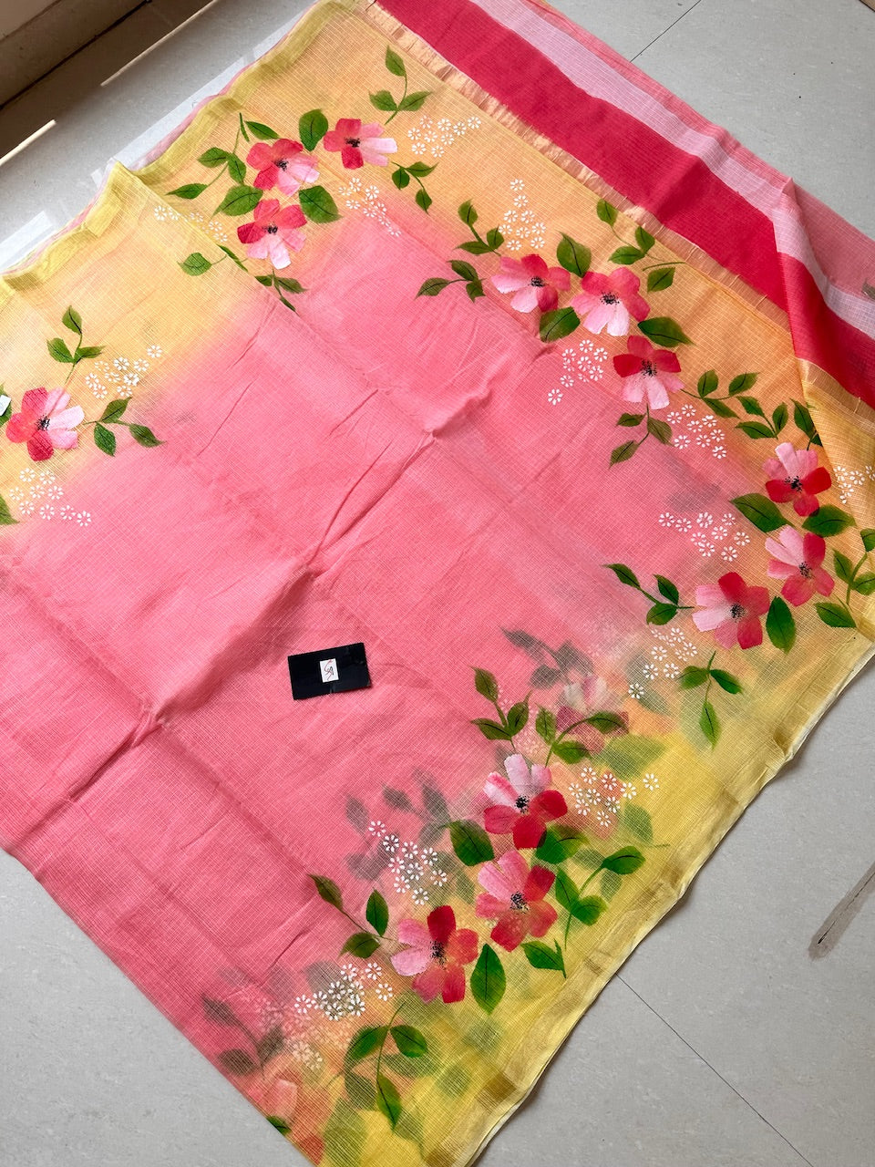 Handpainted Kota Cotton Doria Saree