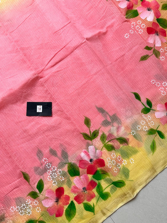 Handpainted Kota Cotton Doria Saree