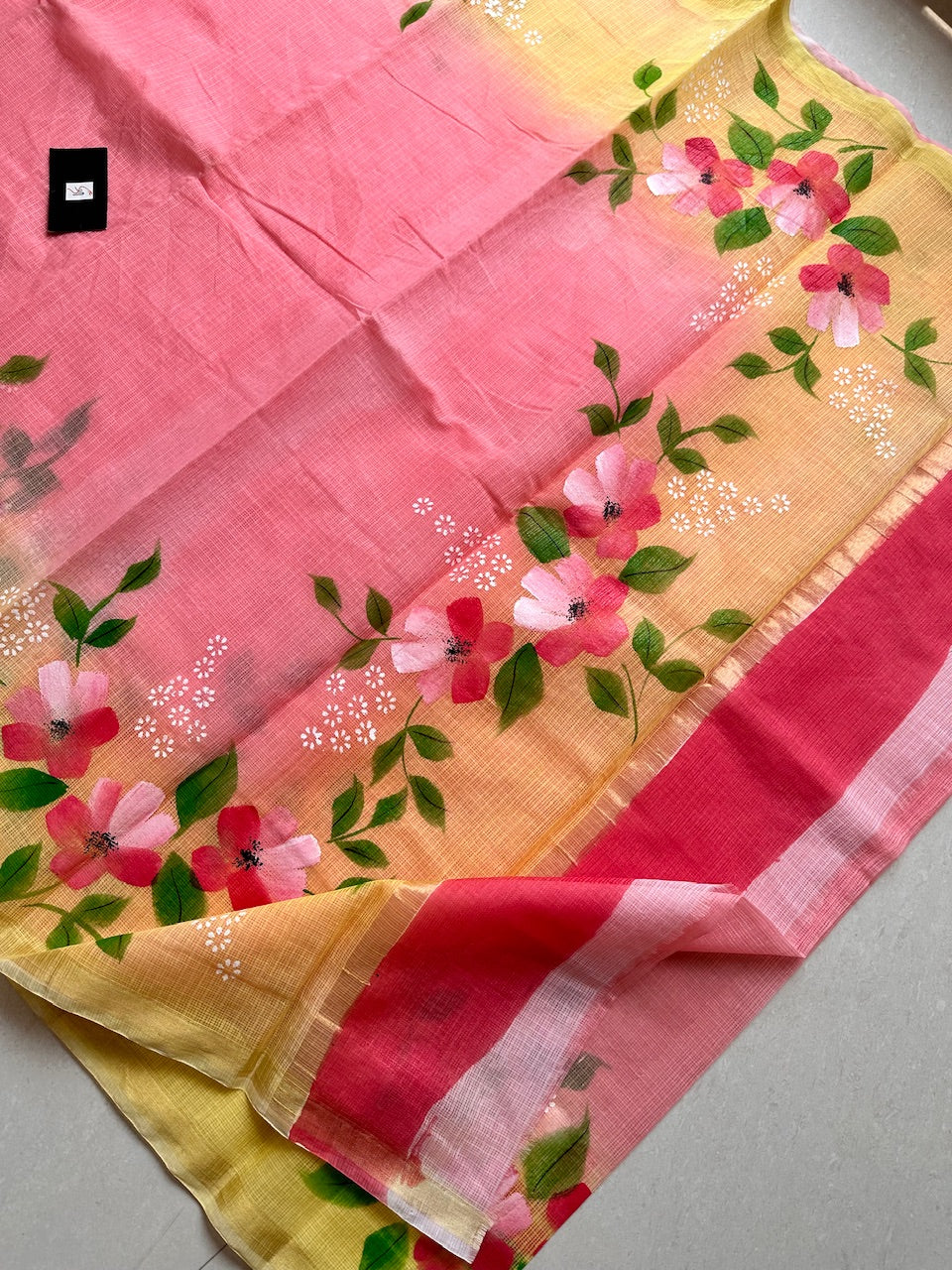 Handpainted Kota Cotton Doria Saree