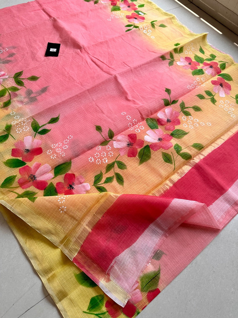 Handpainted Kota Cotton Doria Saree