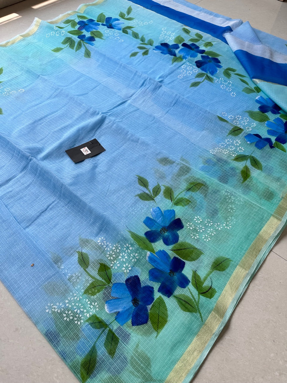 Handpainted Kota Cotton Doria Saree