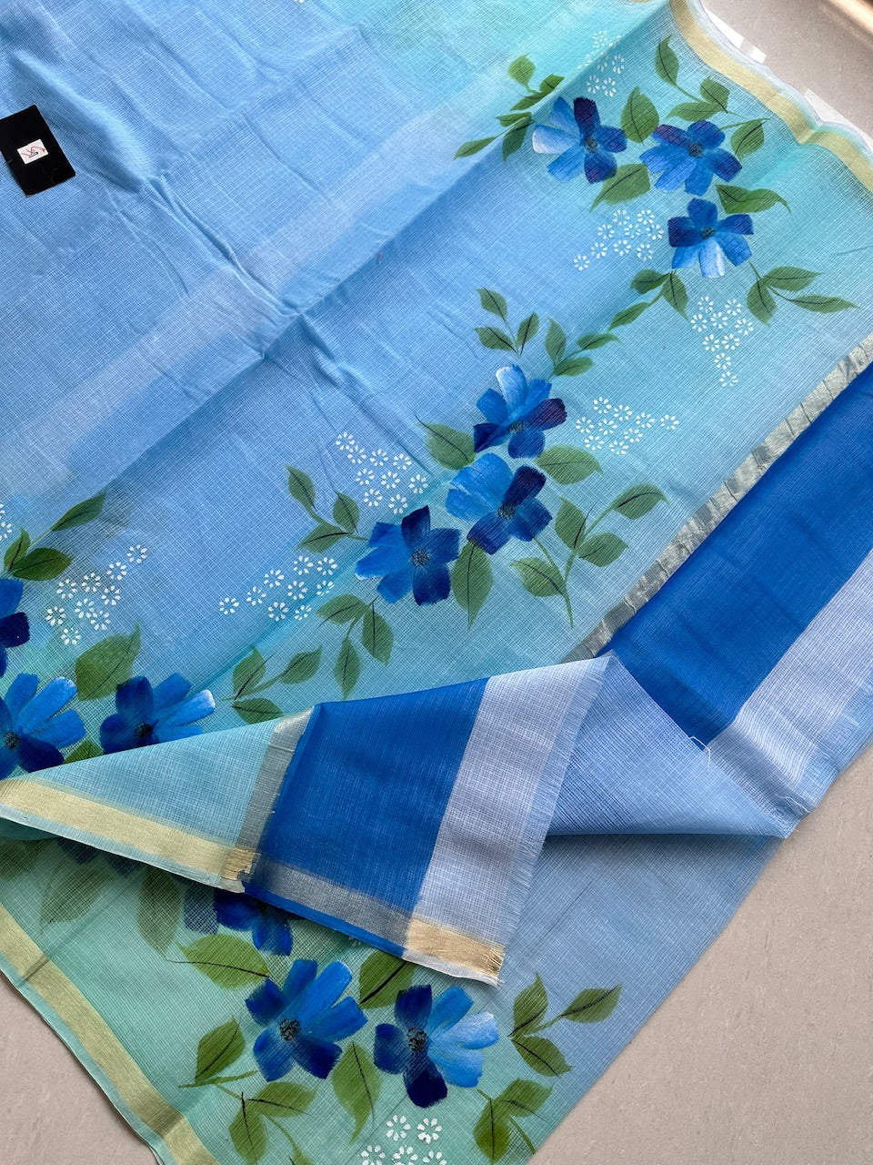 Handpainted Kota Cotton Doria Saree