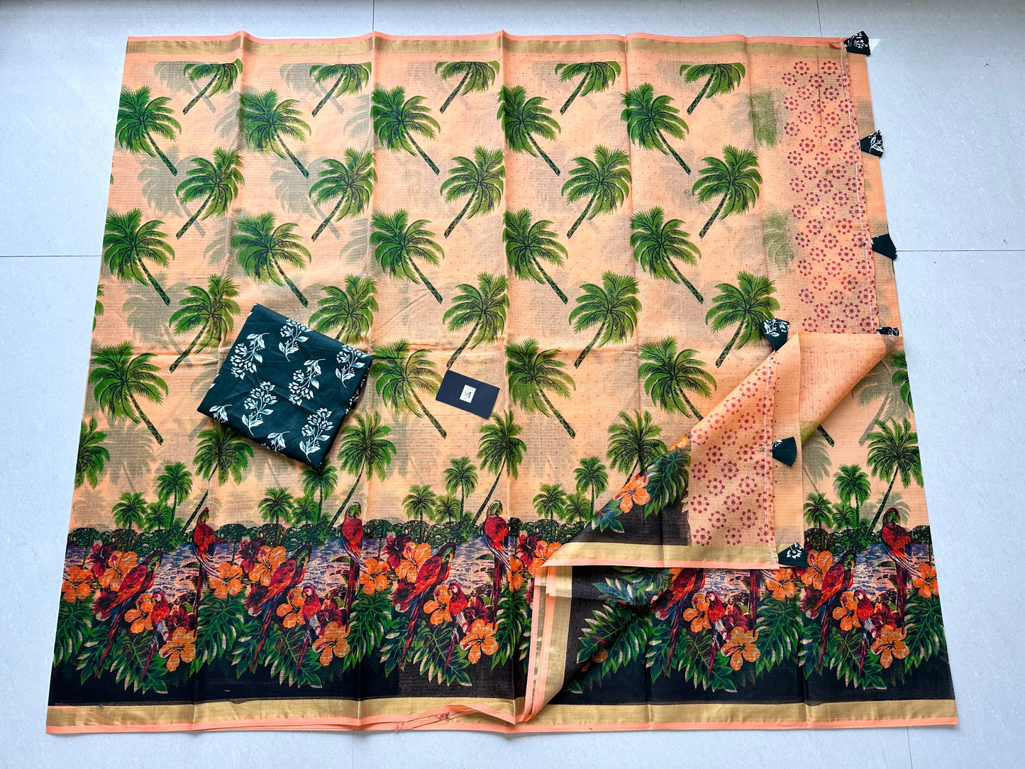 Handpainted Pure Kota Cotton Doria Saree