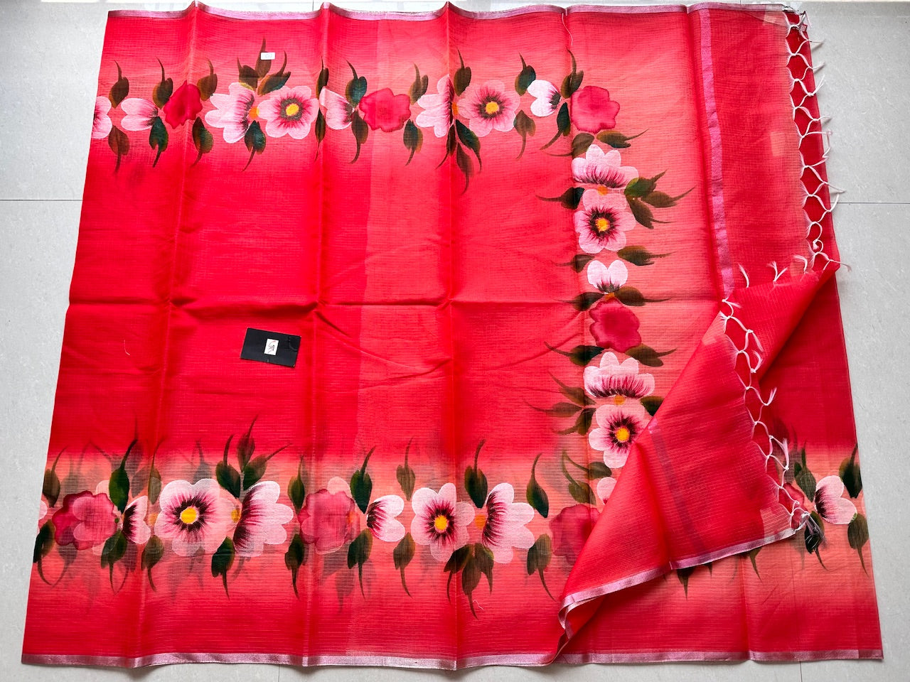 Handpainted Kota Cotton Doria Saree