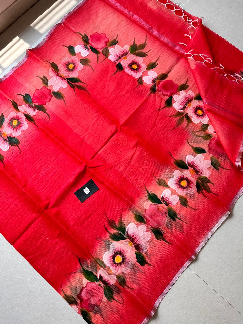 Handpainted Kota Cotton Doria Saree