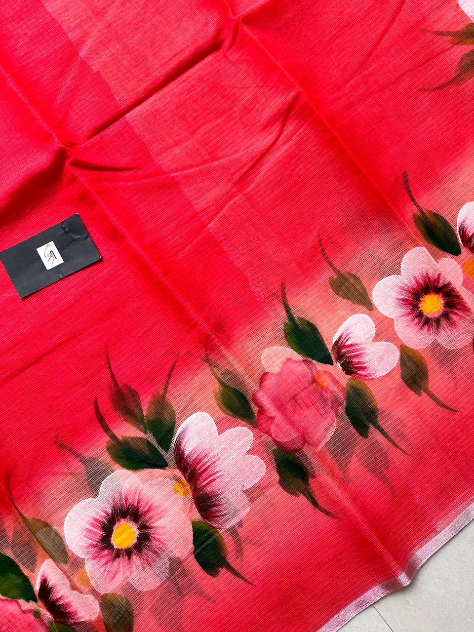 Handpainted Kota Cotton Doria Saree