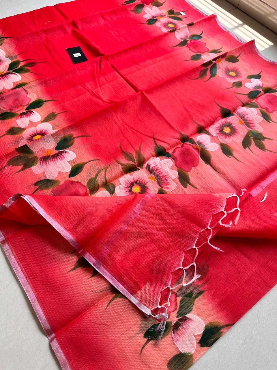 Handpainted Kota Cotton Doria Saree