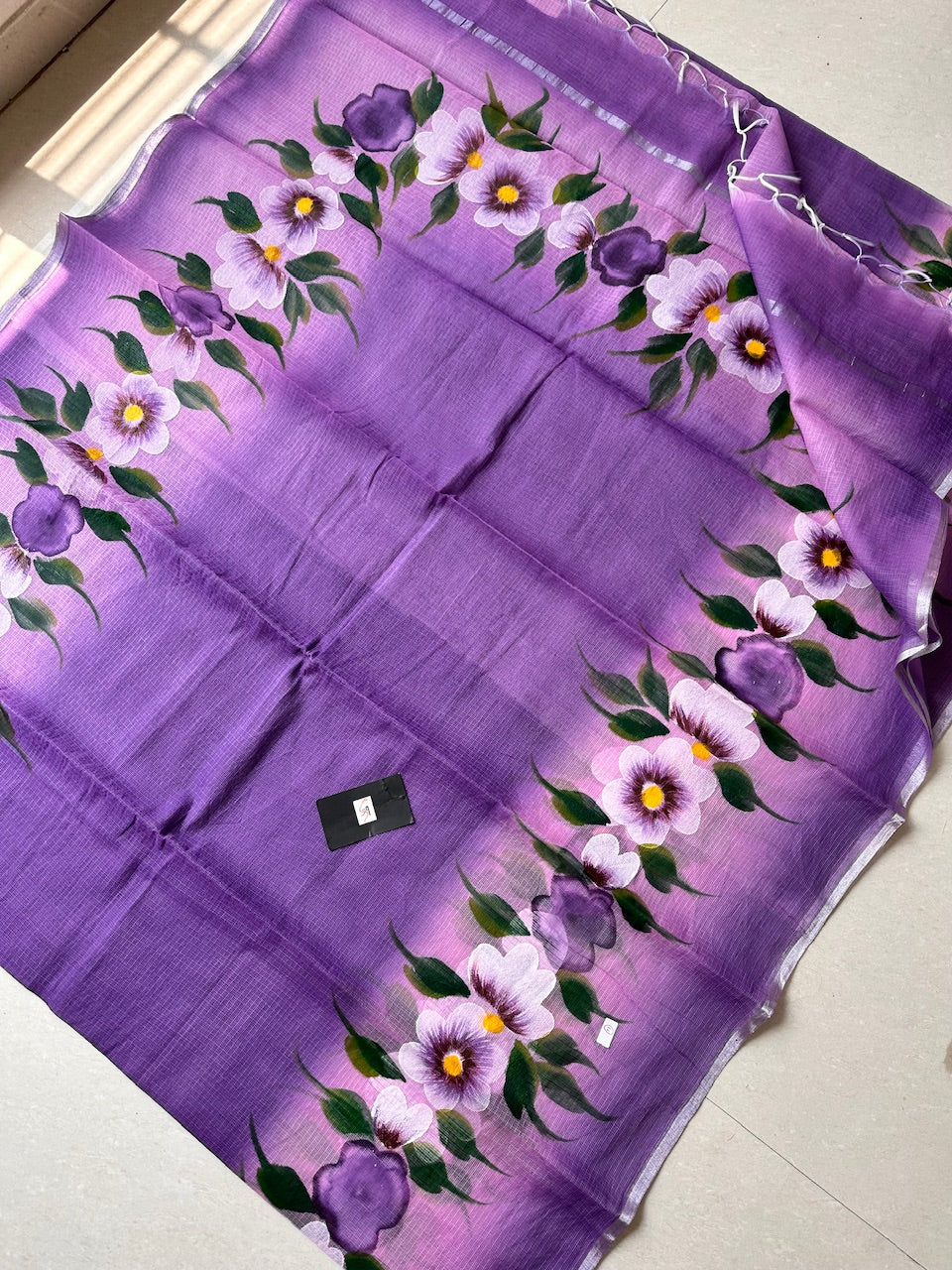 Handpainted Kota Cotton Doria Saree