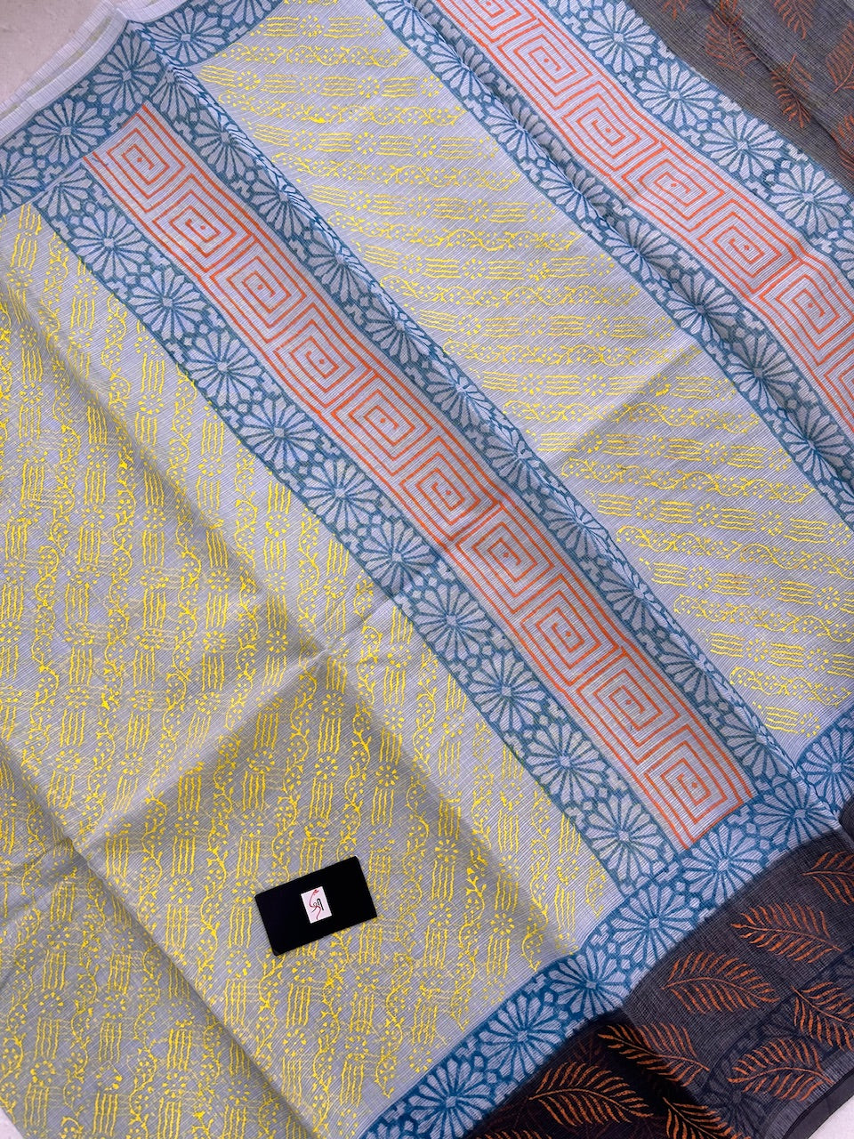 HandBlock Printed Kota Cotton Doria Saree