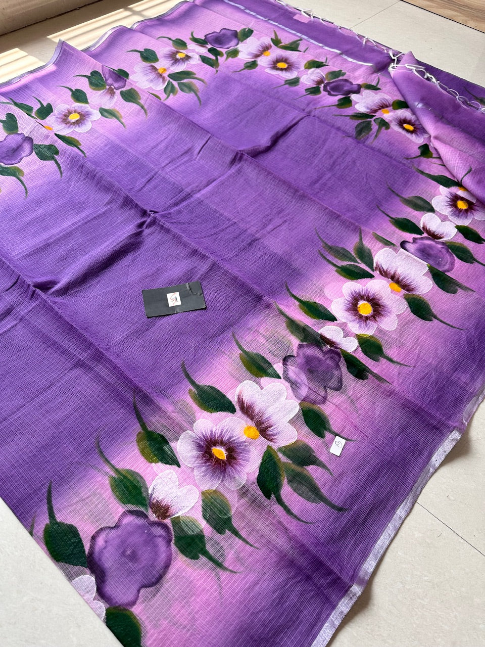 Handpainted Kota Cotton Doria Saree