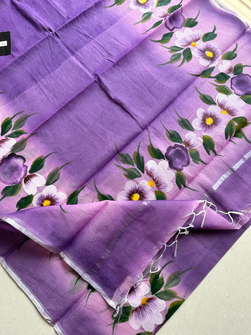 Handpainted Kota Cotton Doria Saree