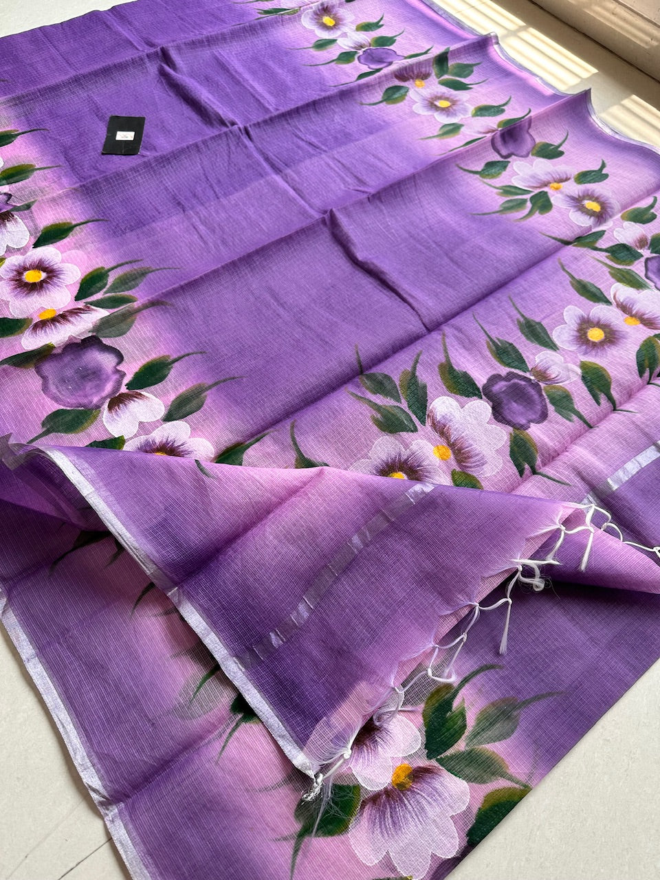 Handpainted Kota Cotton Doria Saree