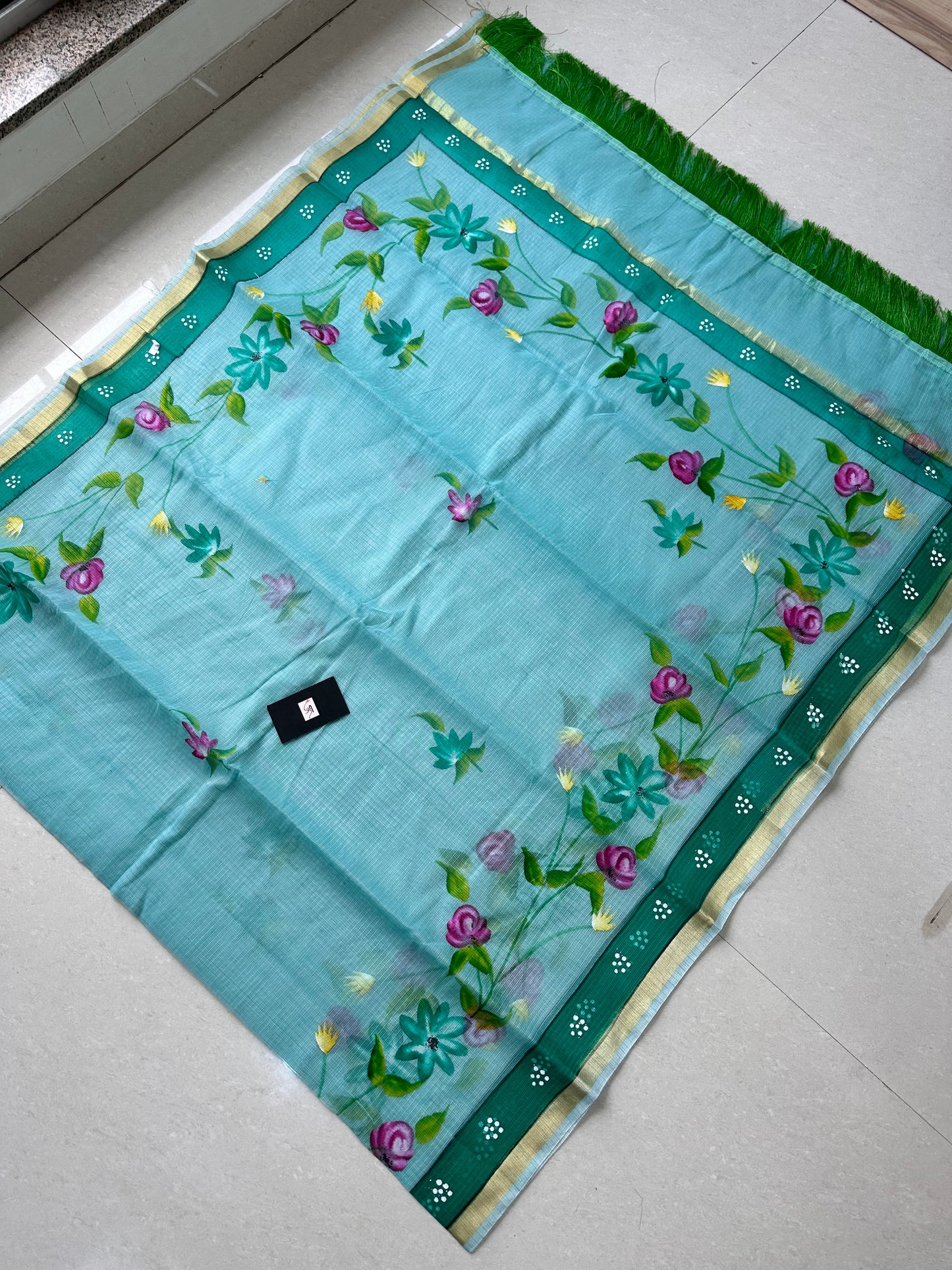 Handpainted Kota Cotton Doria Saree