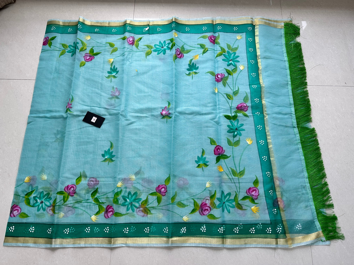 Handpainted Kota Cotton Doria Saree