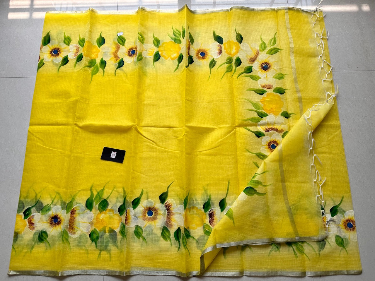 Handpainted Kota Cotton Doria Saree