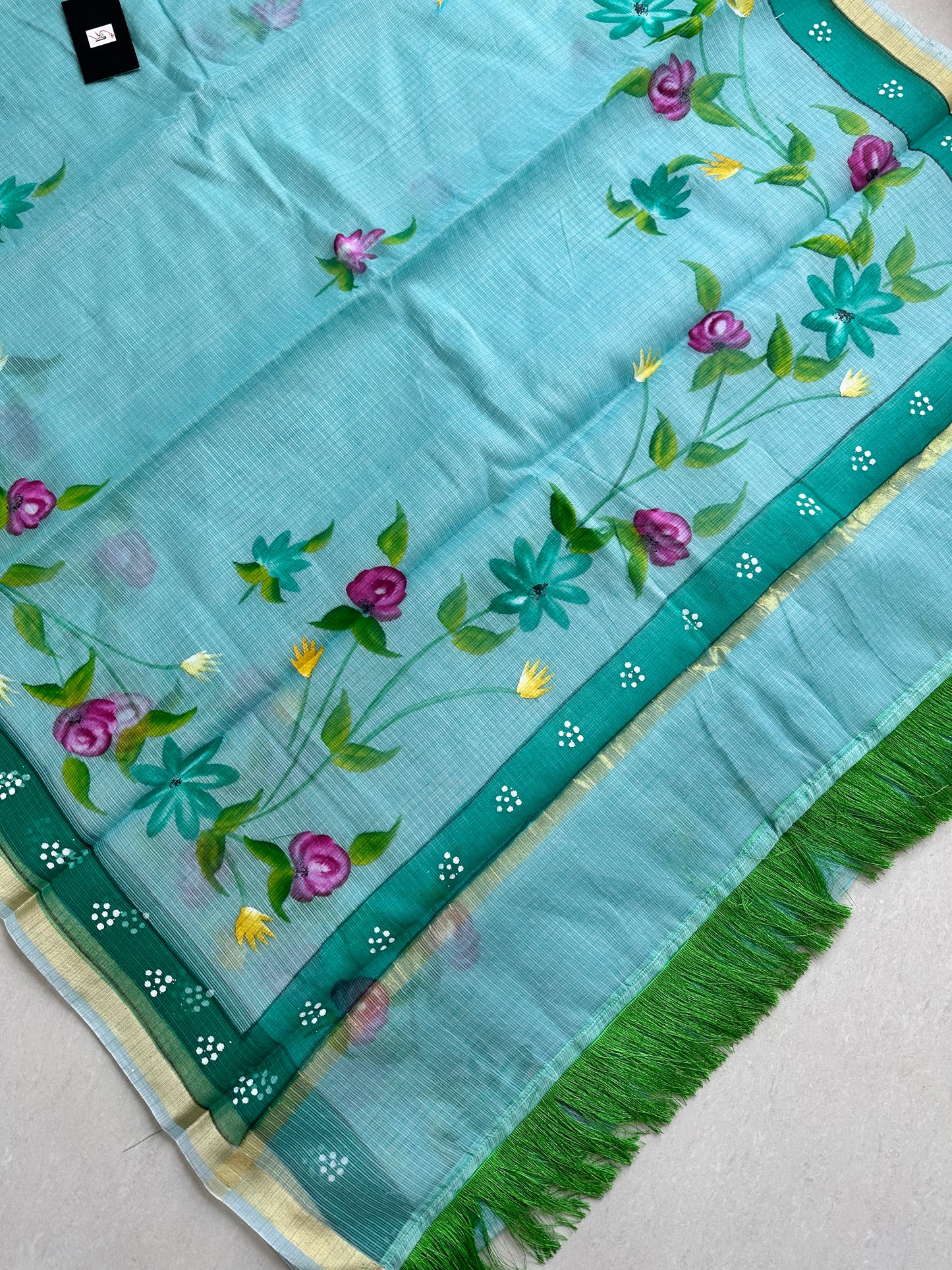 Handpainted Kota Cotton Doria Saree