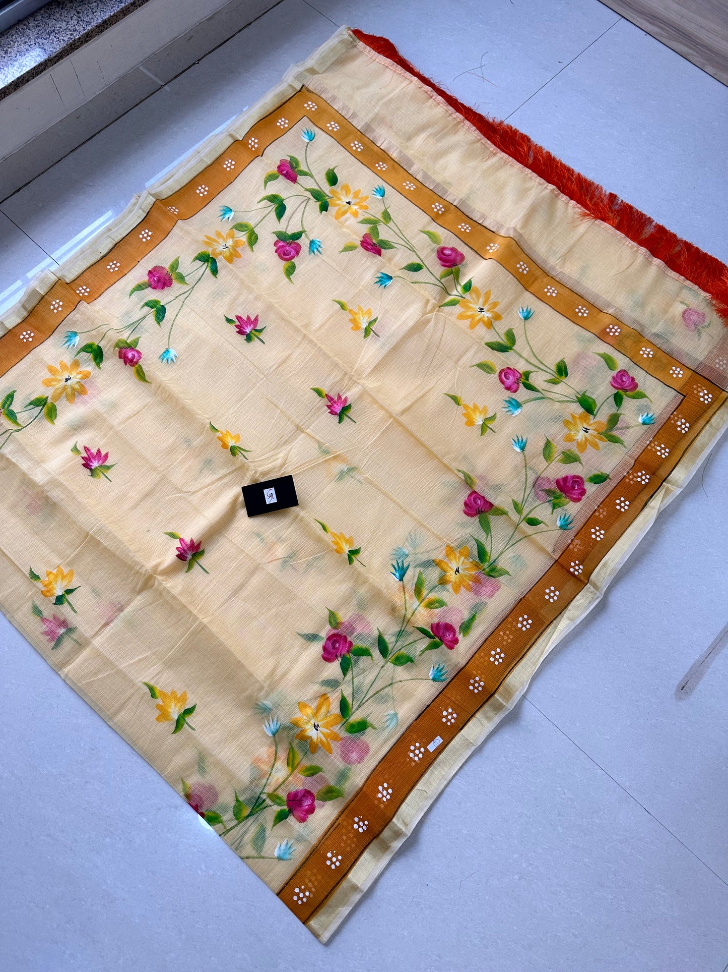 Handpainted Kota Cotton Doria Saree