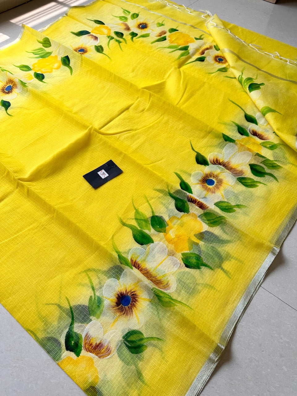 Handpainted Kota Cotton Doria Saree