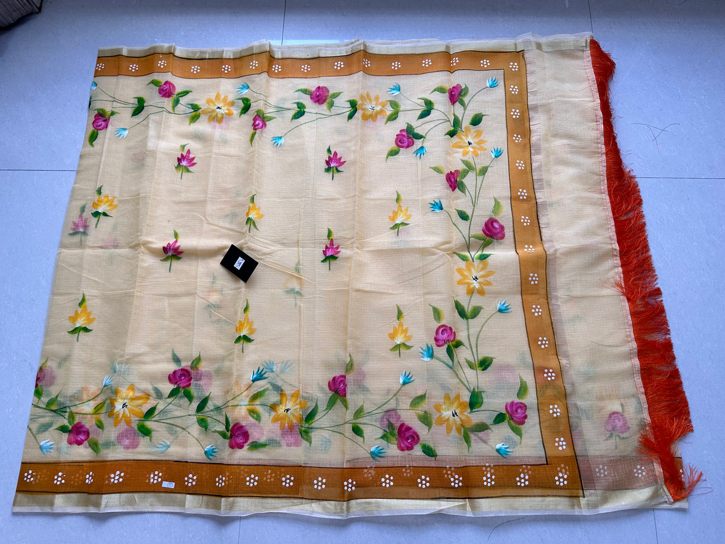 Handpainted Kota Cotton Doria Saree