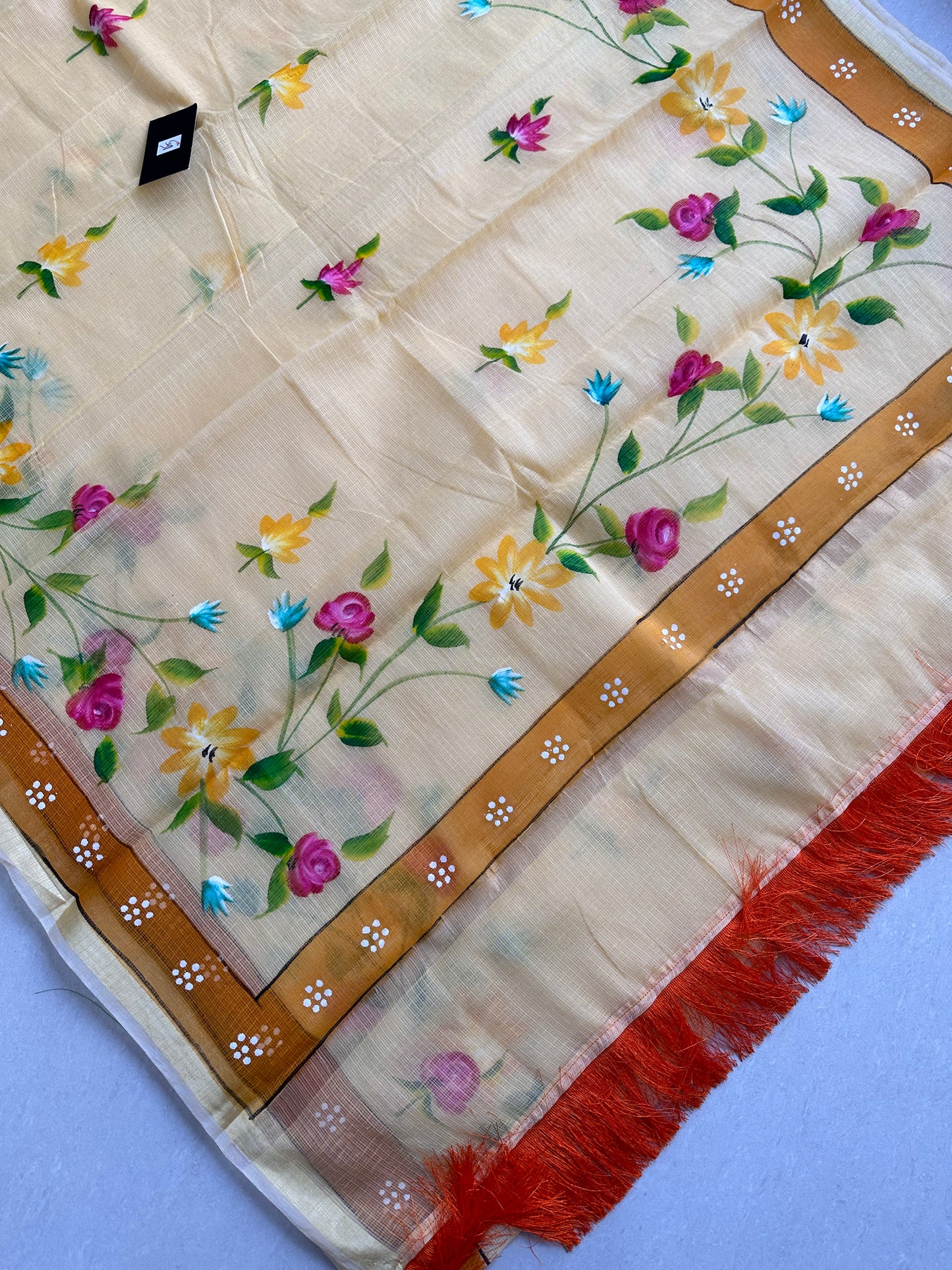 Handpainted Kota Cotton Doria Saree