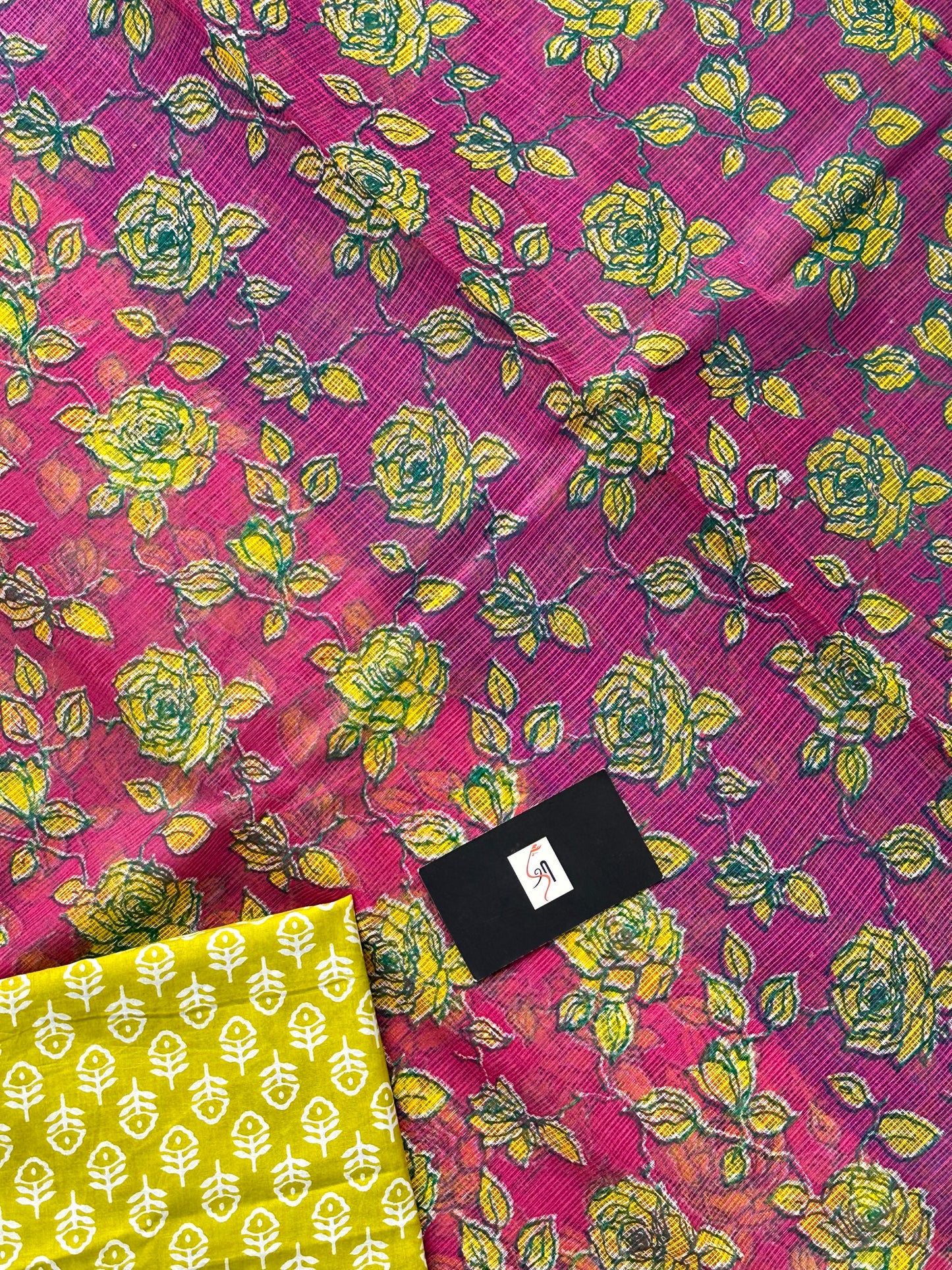 HandBlock Printed Pure Kota Cotton Doria Saree