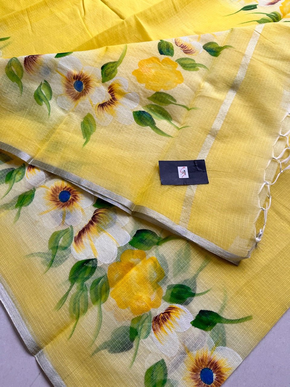 Handpainted Kota Cotton Doria Saree