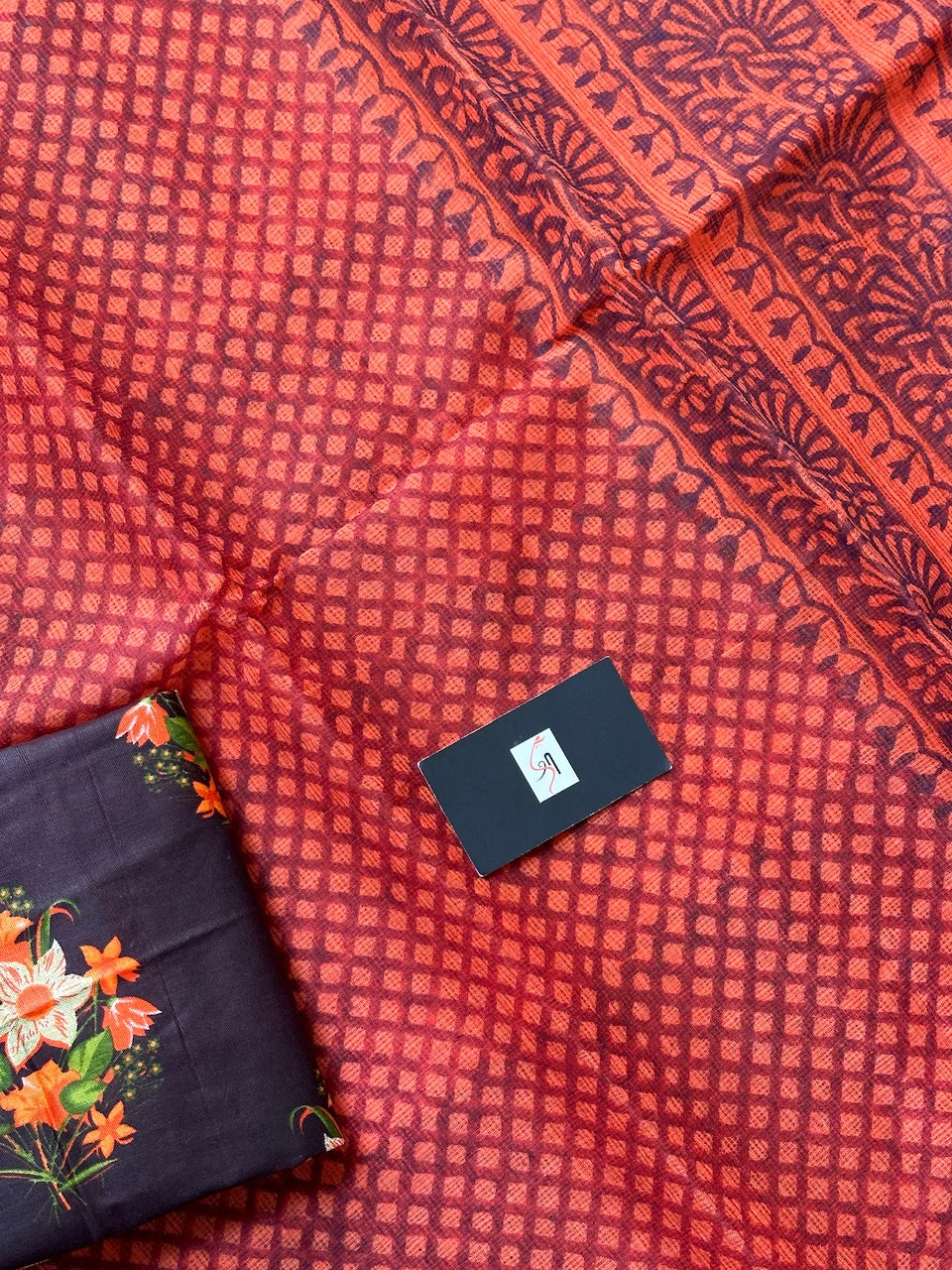 HandBlock Printed Kota Cotton Doria Saree