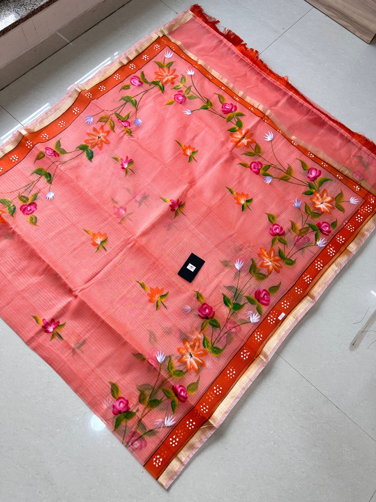 Handpainted Kota Cotton Doria Saree