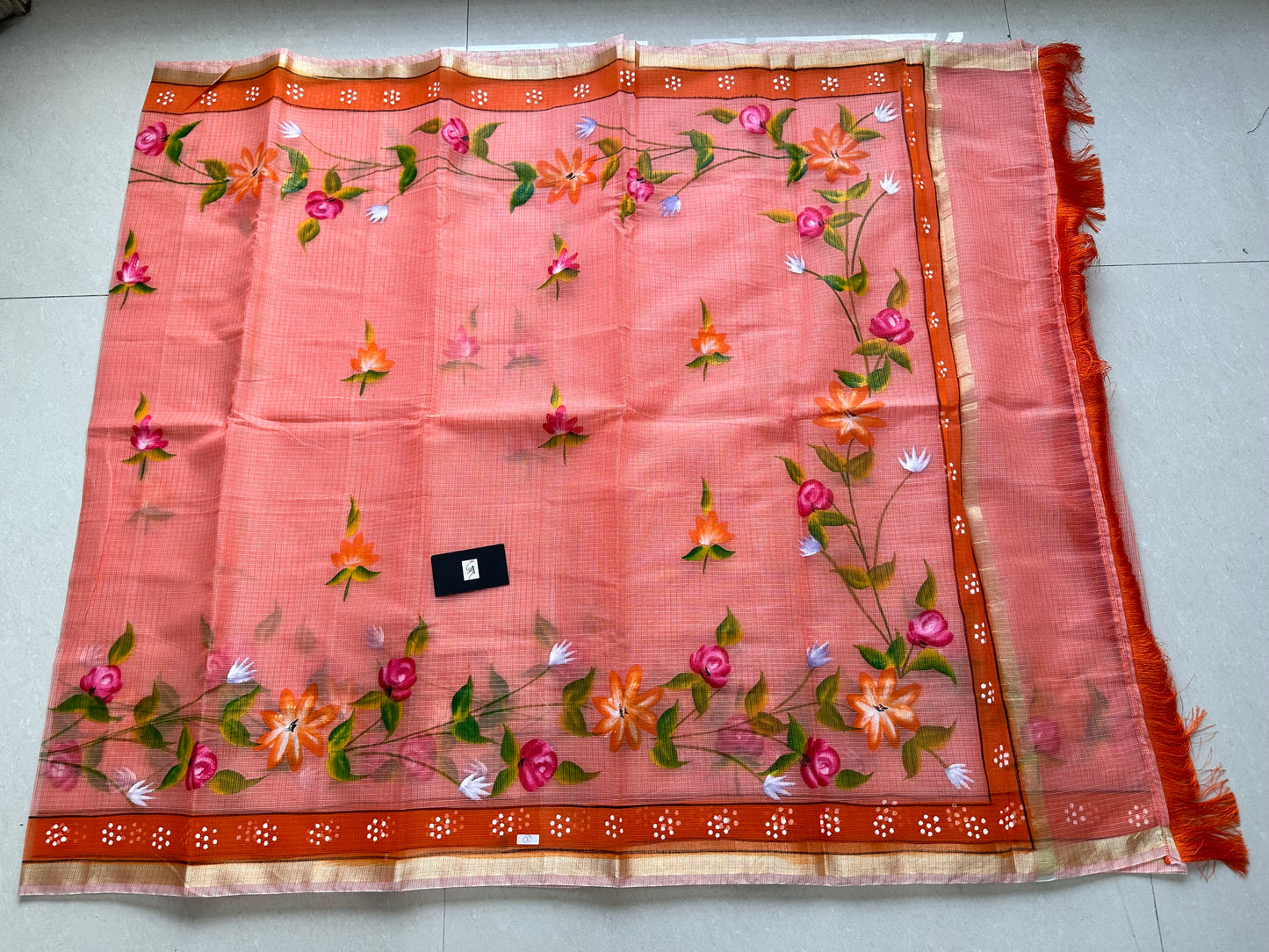 Handpainted Kota Cotton Doria Saree