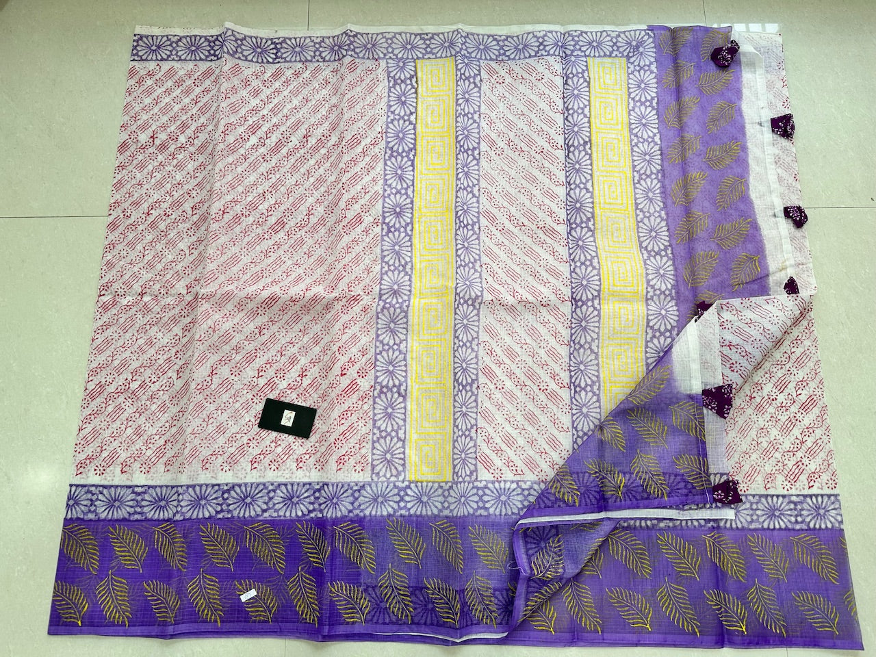 HandBlock Printed Kota Cotton Doria Saree