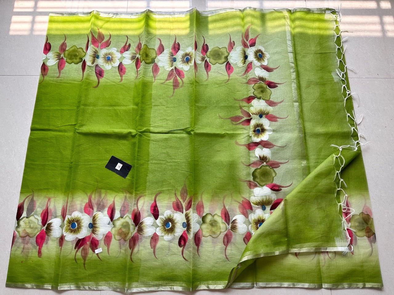 Handpainted Kota Cotton Doria Saree