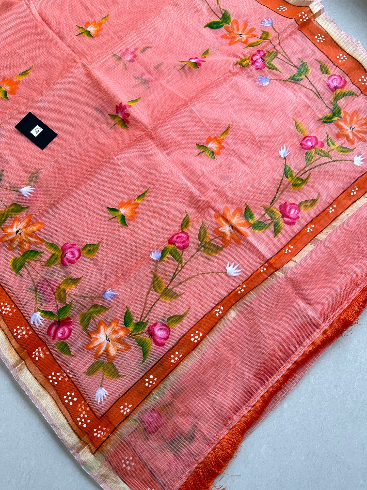 Handpainted Kota Cotton Doria Saree