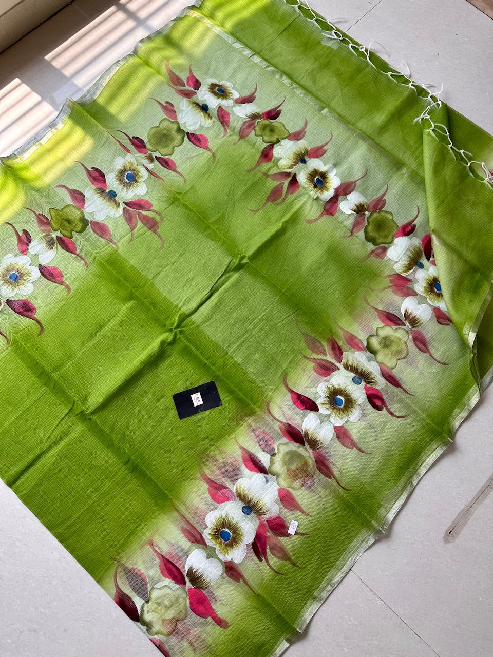 Handpainted Kota Cotton Doria Saree