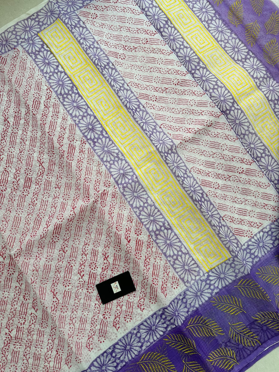 HandBlock Printed Kota Cotton Doria Saree