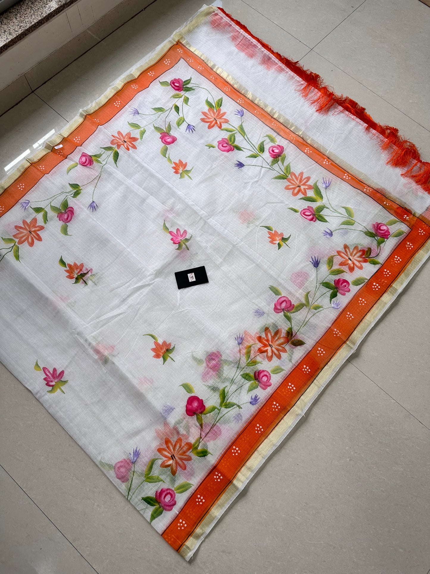 Handpainted Kota Cotton Doria Saree