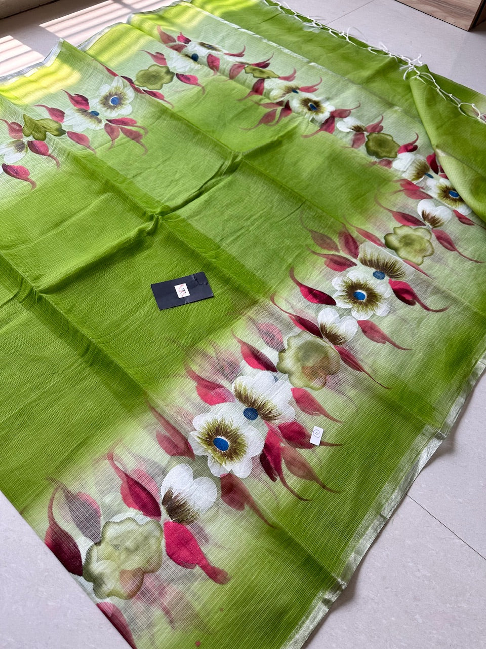 Handpainted Kota Cotton Doria Saree