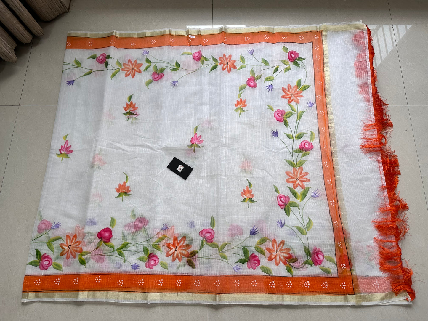 Handpainted Kota Cotton Doria Saree